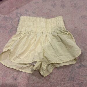 Light Yellow Women's Athletic Shorts
